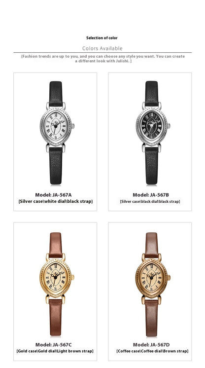 Oval Belt Quartz Movement Waterproof Compact Fashion Watch