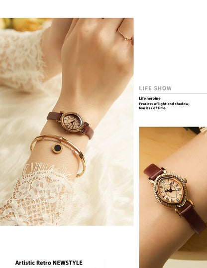 Oval Belt Quartz Movement Waterproof Compact Fashion Watch